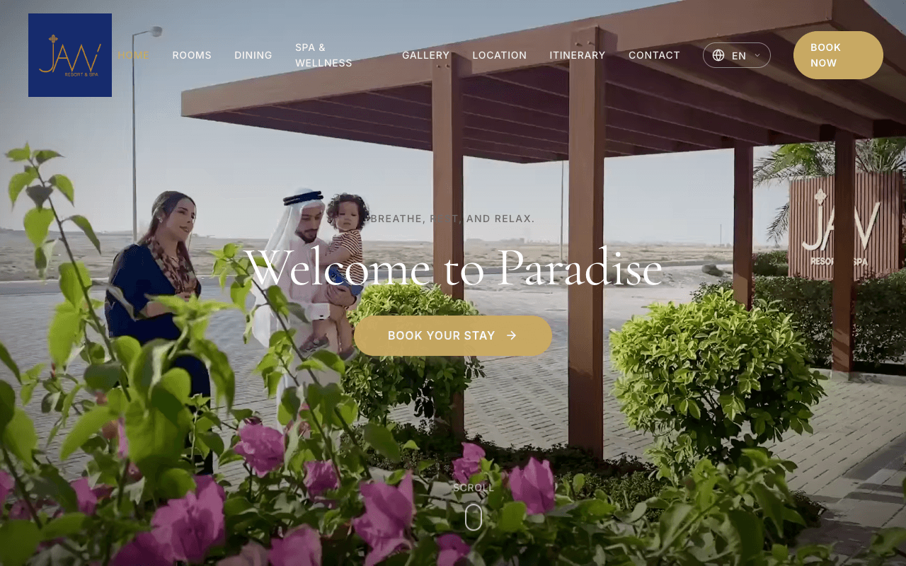 Jaw Resort website by WhizzSite